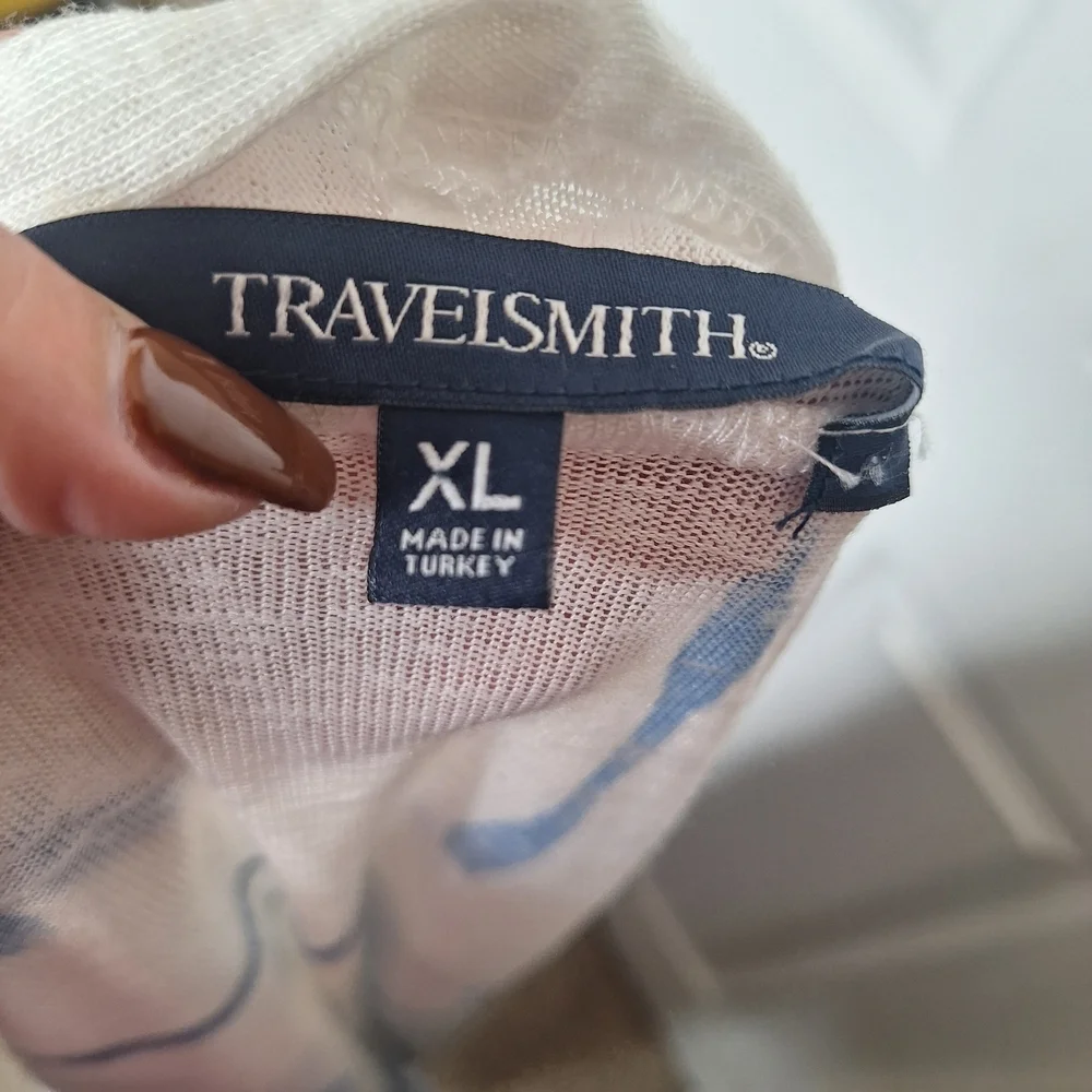 TravelSmith Navy and White Knit Sweater Size XL - Picture 6 of 6